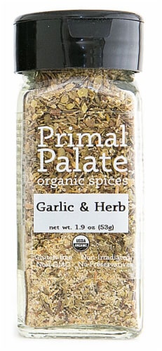 Primal Palate Organic Spices Garlic & Herb Seasoning Perspective: front