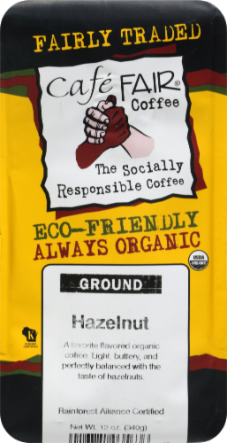 Cafe Fair® Hazelnut Organic Ground Coffee Perspective: front