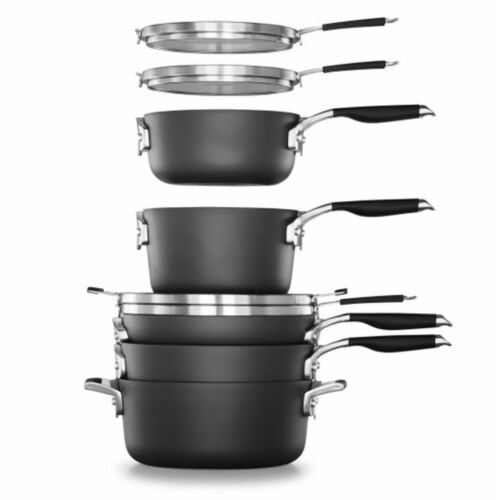 Calphalon 14pc Space Saving Hard Anodized Nonstick Pots Pans