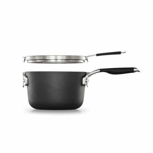 Select Space Saving 3.5 qt. Hard-Anodized Aluminum Nonstick Sauce Pan in Black with Glass Lid Select Space Saving 3.5 qt. Hard-Anodized Aluminum Nonstick Sauce Pan in Black with Glass Lid