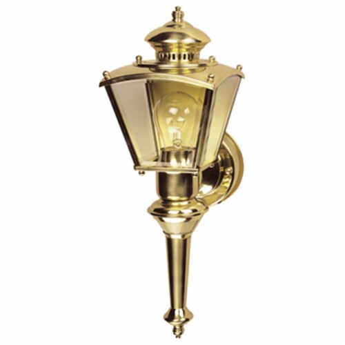 Heathco HZ-4150-PB Charleston Coach Lanternm&#44; Polished Brass Perspective: front