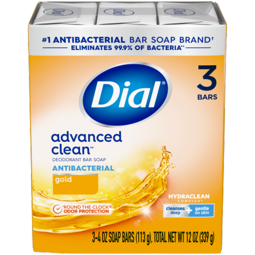 Dial® Gold Antibacterial Deodorant Soap Bars Perspective: front