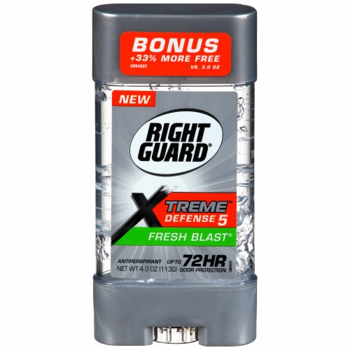 Right Guard Xtreme Defense 5 Fresh Blast Gel Deodorant Perspective: front