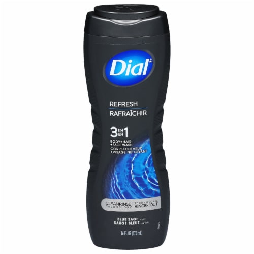 Dial Men 3in1 Body, Hair and Face Wash, Hydro Fresh, 32 fl oz