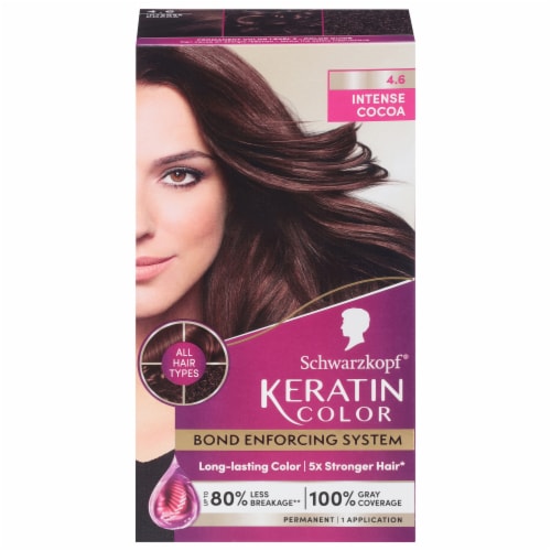 Schwarzkopf® Keratin Cocoa Permanent Hair Color Kit Perspective: front