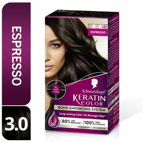 afbreken Autonoom alarm Schwarzkopf Keratin Color 3.0 Espresso Permanent Hair Color Kit, 1 ct - Pay  Less Super Markets