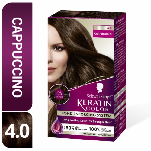 Schwarzkopf® Keratin Permanent Hair Color Kit - 4.0 Capuccino Perspective: front