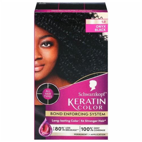 Schwarzkopf Keratin Color Black Onyx 1.0 Hair Color Perspective: front