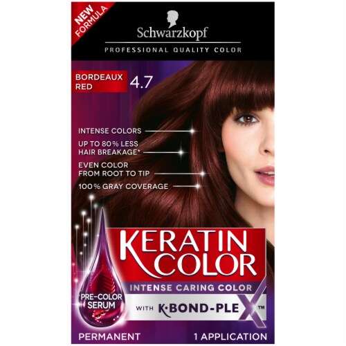 Schwarzkopf Bordeaux Red Keratin Hair Color with K Bond-PLE™ Perspective: front