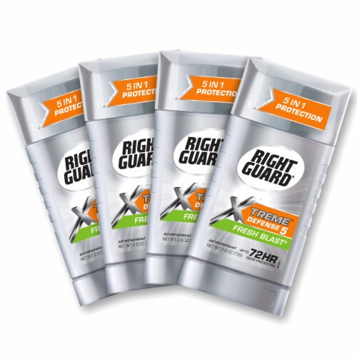 Right Guard Xtreme Defense 5 Fresh Blast Deodorant Perspective: front