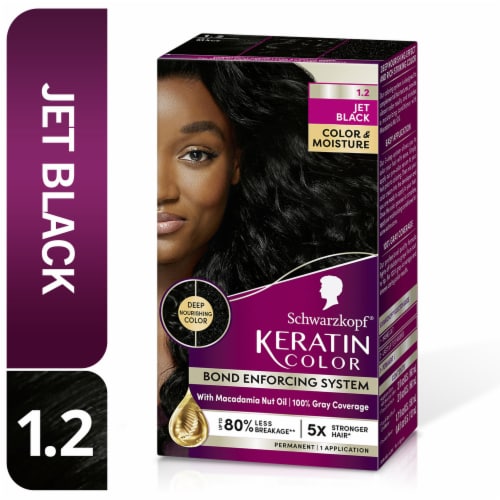 Schwarzkopf® Jet Black Keratin Color Permanent Hair Color Perspective: front