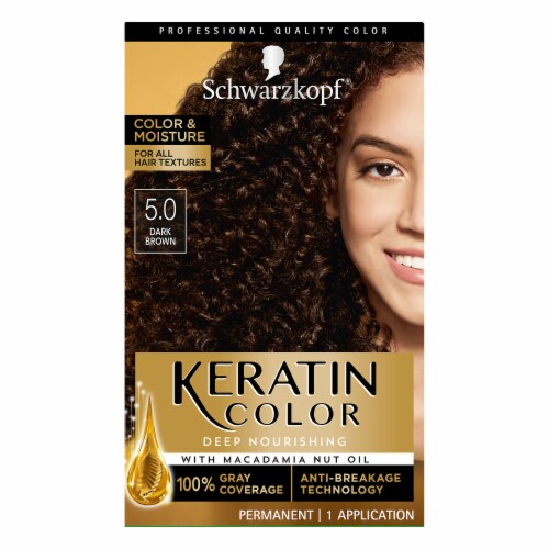 Schwarzkopf Keratin Color Dark Brown Permanent Hair Color Perspective: front