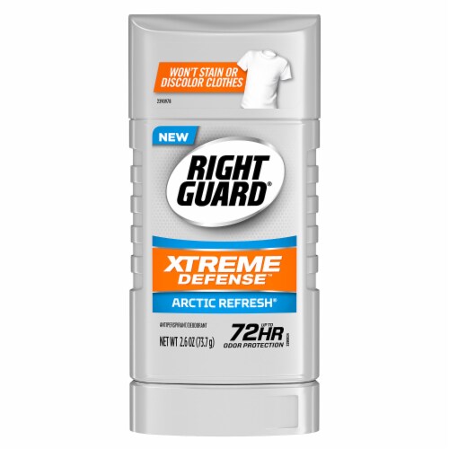 Right Guard Xtreme Defense Arctic Refresh Deodorant Perspective: front