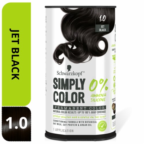 Schwarzkopf Simply Color 1.0 Jet Black Hair Color Perspective: front
