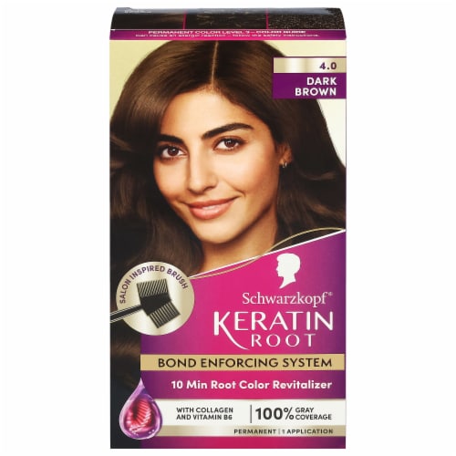 Schwarzkopf Keratin Root Bond Enforcing System Hair Color Kit - Dark Brown Perspective: front