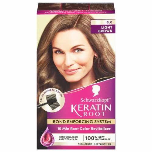 Schwarzkopf Keratin Root Bond Enforcing System Hair Color Kit - Light Brown Perspective: front