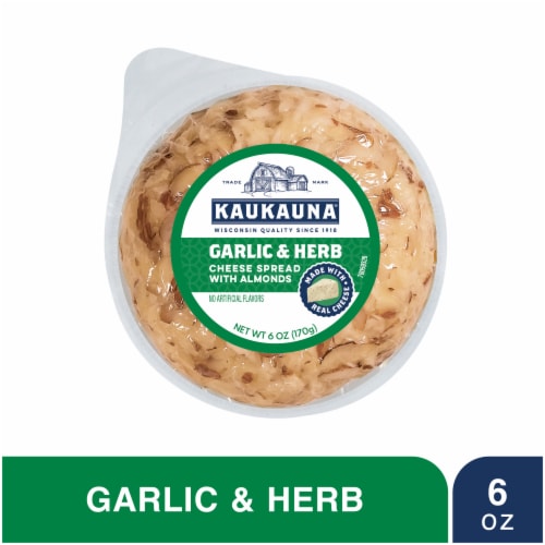 Kaukauna® Garlic & Herb Cheese Spread with Almonds Perspective: front