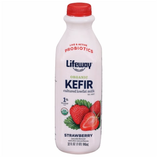 Lifeway® Strawberries N Cream Organic Probiotic Whole Milk Kefir Drink Perspective: front