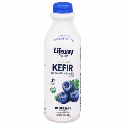 Lifeway Blueberry Organic Probiotic Low Fat Kefir Drink Perspective: front