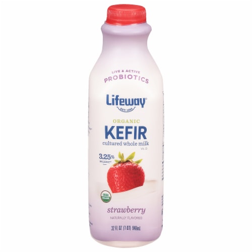 Lifeway® Organic Strawberry Kefir Cultured Whole Milk Perspective: front
