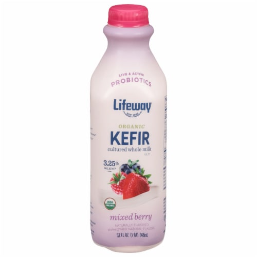 Lifeway® Mixed Berry Organic Whole Milk Kefir Drink Perspective: front