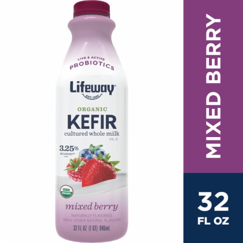 Lifeway Wildberries Organic Probiotic Whole Milk Kefir Drink Perspective: front