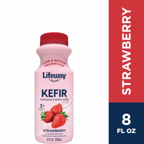 Lifeway® Strawberry Probiotic Low Fat Kefir Drink Perspective: front