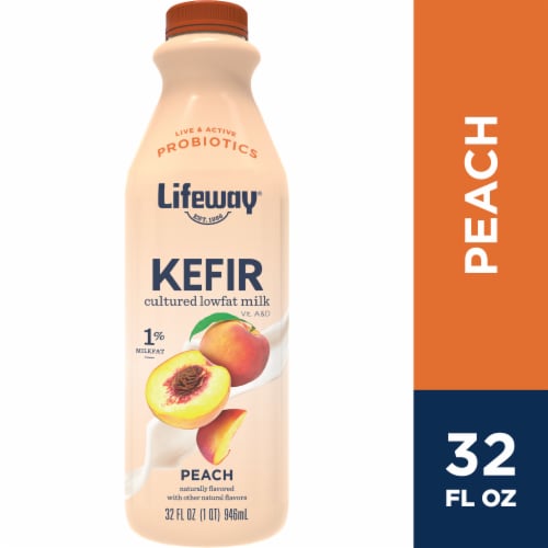 Lifeway® Peach Probiotic Low Fat Kefir Drink Perspective: front