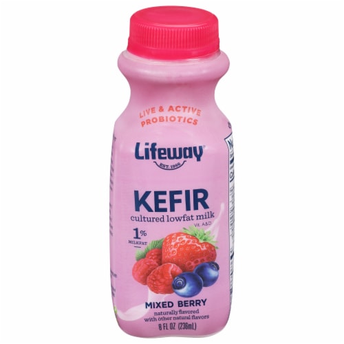 Lifeway Mixed Berry Probiotic Low Fat Kefir Drink Perspective: front