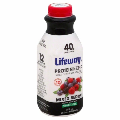 Lifeway Kefir Mixed Berry Protein Probiotic Smoothie Perspective: front