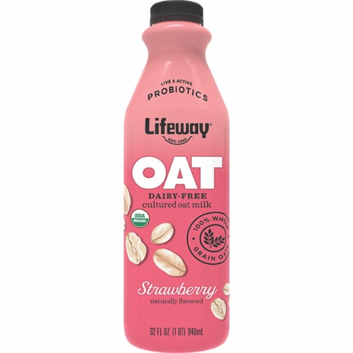 Lifeway® Dairy-Free Strawberry Vanilla Cultured Oat Milk Perspective: front