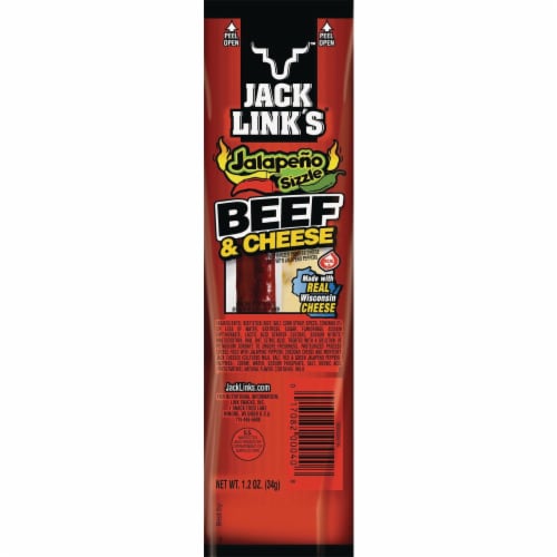 Jack Link's Beef and Cheese Snack, Jalapeno Sizzle, 1.2 Ounce Perspective: front