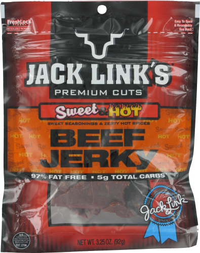 Jack Link's Sweet and Hot Beef Jerky Perspective: front