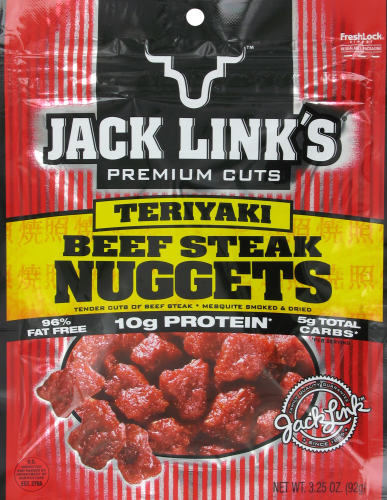 Jack Link's Teriyaki Beef Steak Nuggets Perspective: front