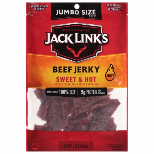 Jack Link's Jumbo Size Sweet & Hot Beef Jerky Perspective: front