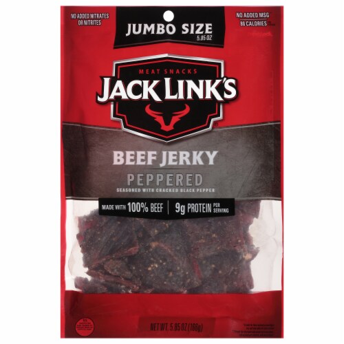 Jack Link's Jumbo Size Peppered Beef Jerky Perspective: front