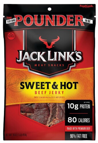 Jack Link's Beef Jerky, Sweet & Hot, 16 Ounce (Pack of 1) Perspective: front