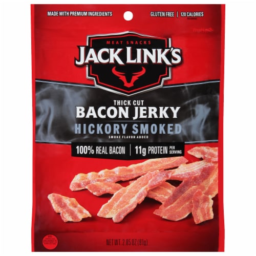 Jack Link's™ Thick Cut Hickory Smoked Bacon Jerky Perspective: front