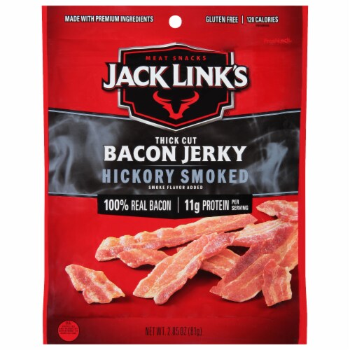 Jack Link's™ Thick Cut Hickory Smoked Bacon Jerky Perspective: front