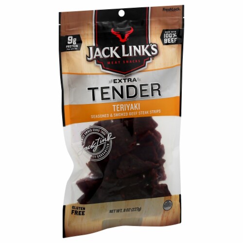 Jack Link's Extra Tender Teriyaki Beef Jerky Perspective: front