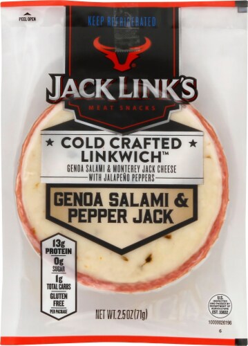 Jack Link's Genoa Salami & Pepper Jack Cheese Snack Perspective: front