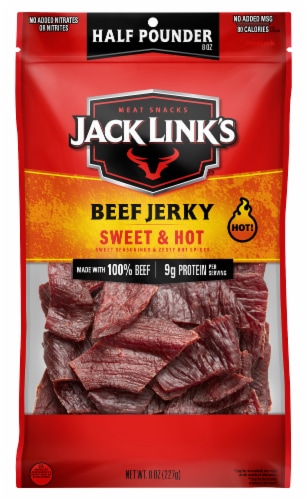 Jack Link's Sweet & Hot Beef Jerky Perspective: front