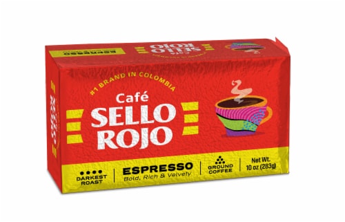 Sello Rojo Espresso Brick Ground Coffee Perspective: front