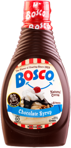 Bosco® Natural Cocoa Chocolate Syrup Perspective: front