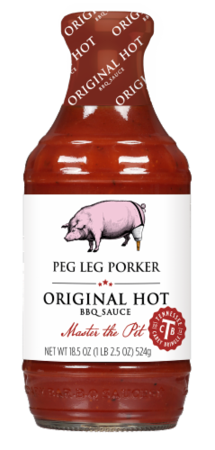 Peg Leg Porker Hot BBQ Sauce Perspective: front