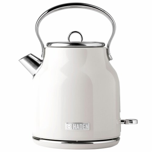 Haden Heritage Stainless Steel Cordless Electric Kettle - Ivory White Perspective: front