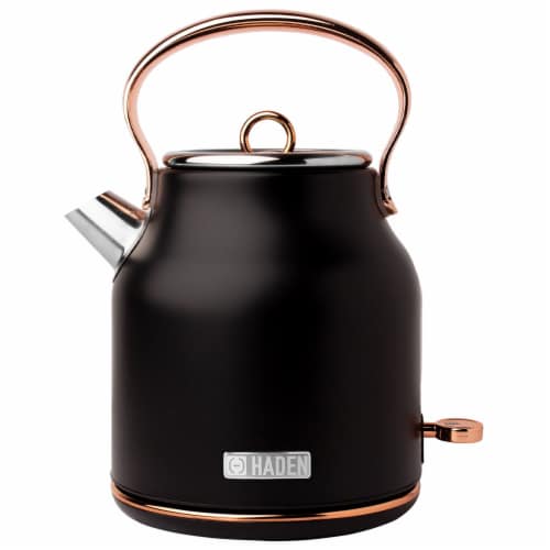 Haden Heritage Stainless Steel Electric Kettle - Black/Copper Perspective: front