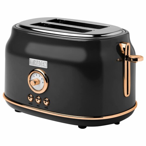 Haden Heritage 4-Slice Wide Slot Toaster ,Black/Copper