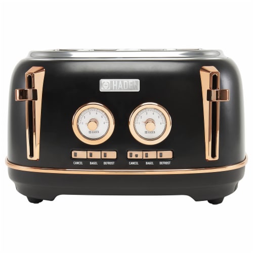 Haden Heritage 4-Slice Wide Slot Toaster ,Black/Copper