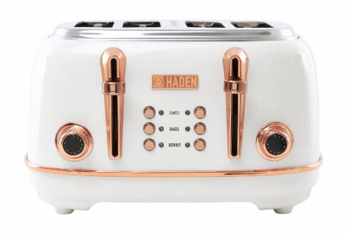 Haden Heritage 4 Slice Wide Slot Toaster with Removable Crumb Tray,  Ivory/Copper, 1 Piece - Fry's Food Stores